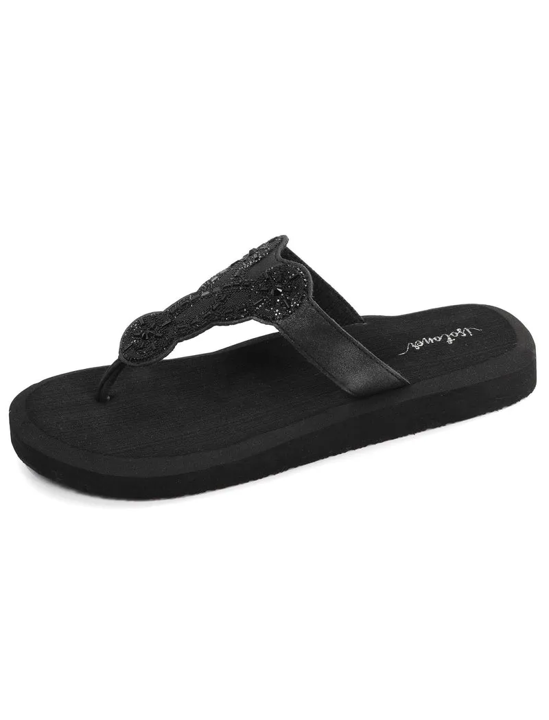 Tongs Femme YOGA sophistiquée Noir