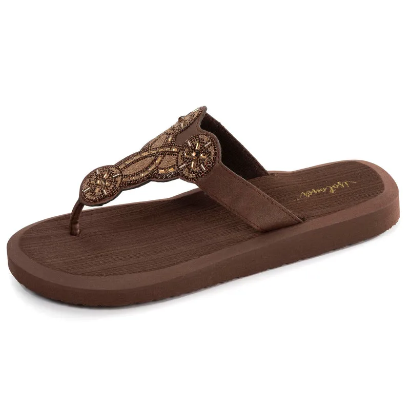 Tongs Femme YOGA sophistiquée Marron