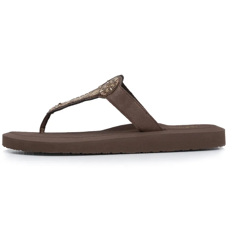 Tongs Femme YOGA sophistiquée Marron