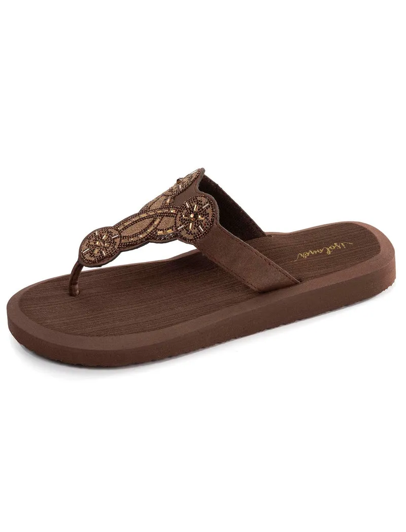 Tongs Femme YOGA sophistiquée Marron