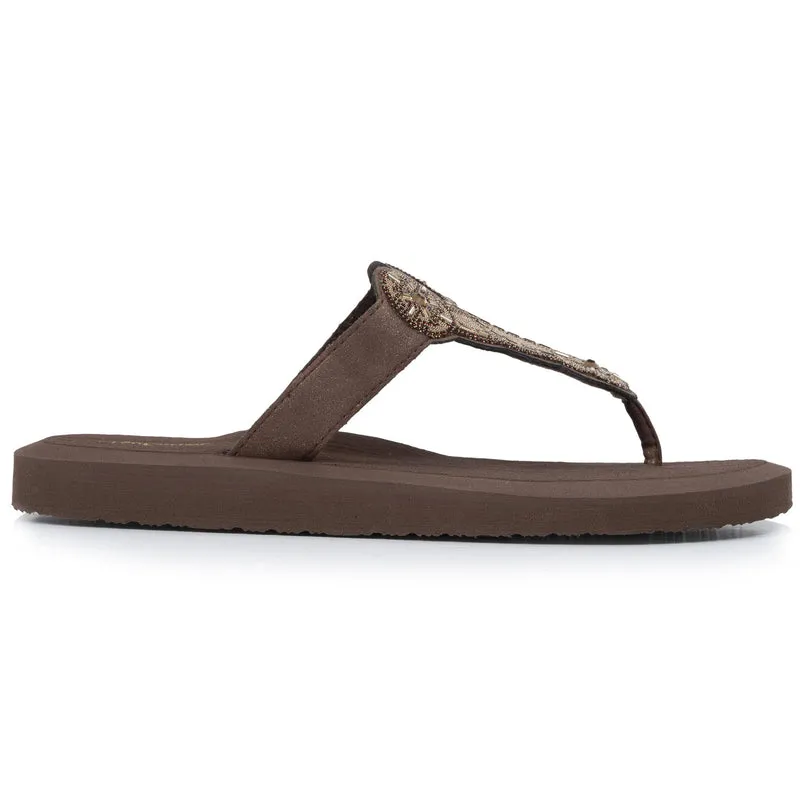 Tongs Femme YOGA sophistiquée Marron