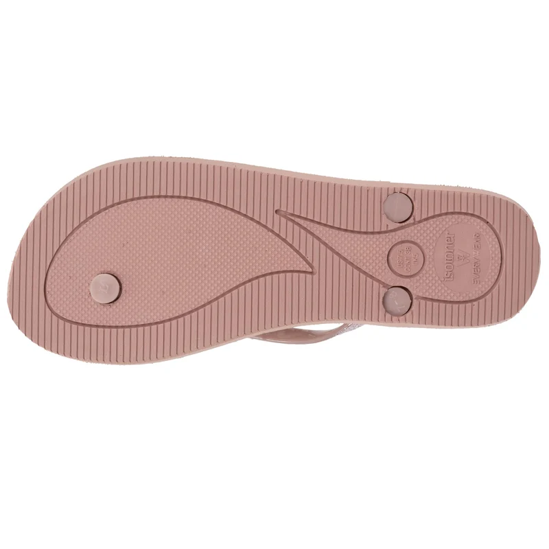 Tongs Femme tige paillettes Rose