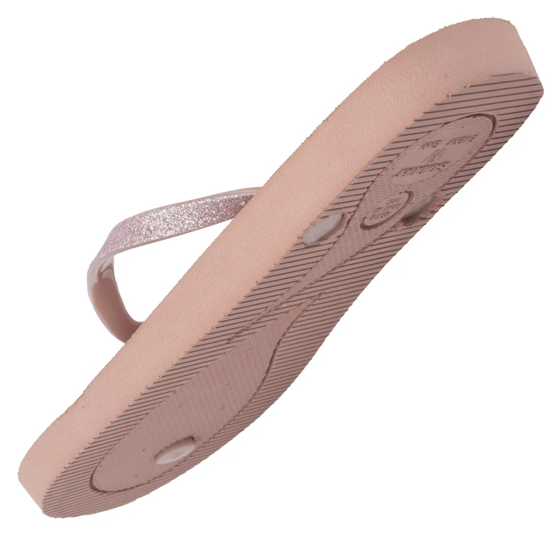 Tongs Femme tige paillettes Rose
