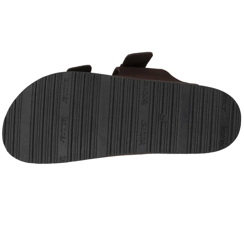 Mules sandales Homme Double Bride cuir Marron