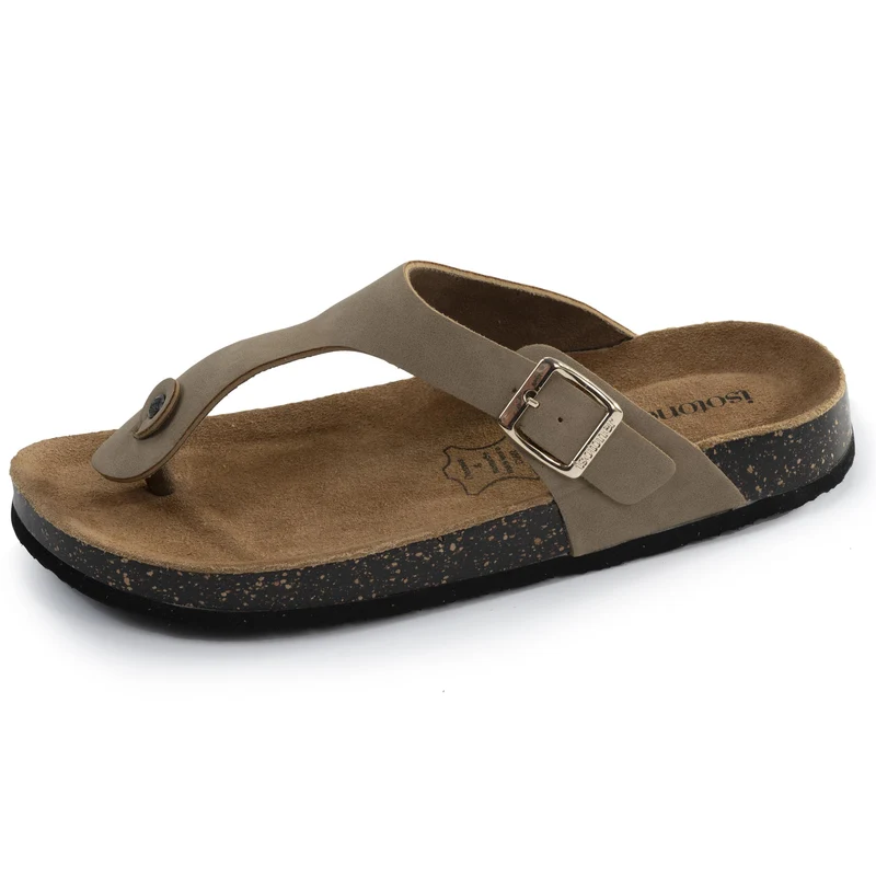 Sandales Tongs Femme bride Taupe
