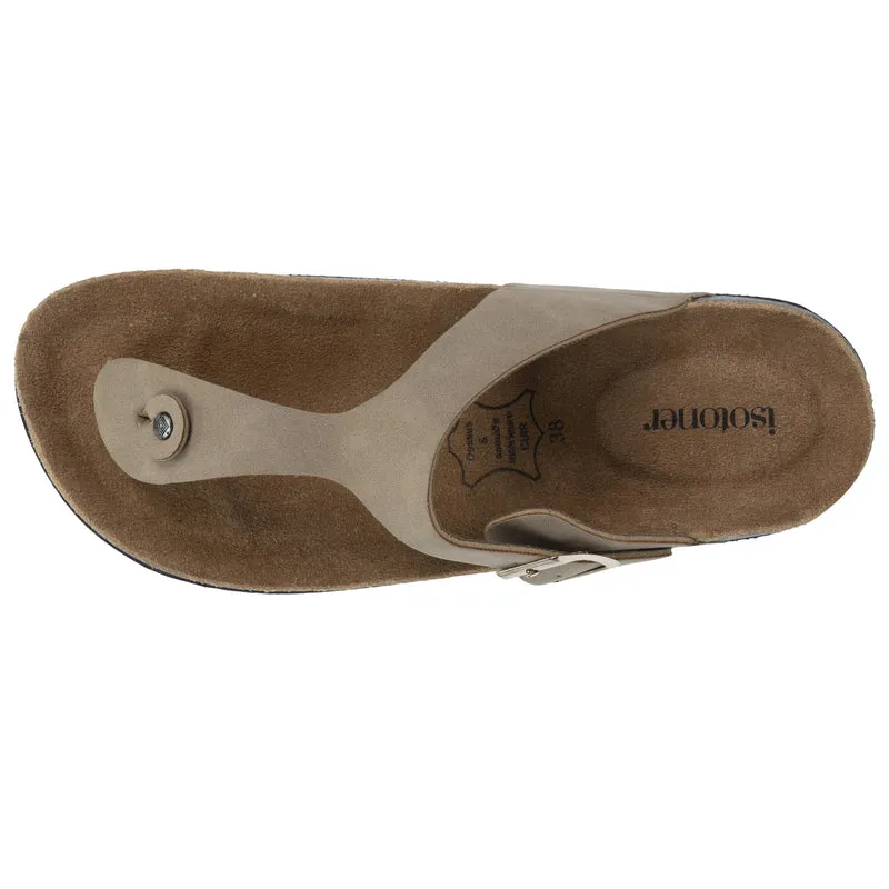 Sandales Tongs Femme bride Taupe