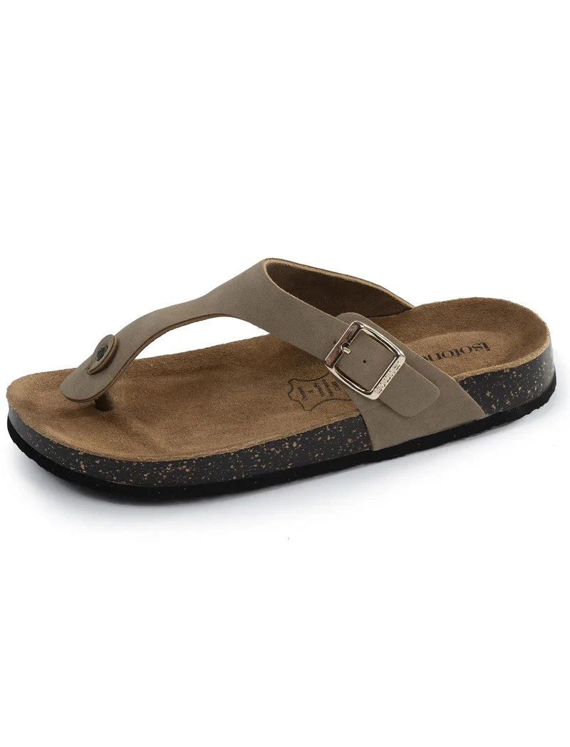 Sandales Tongs Femme bride Taupe