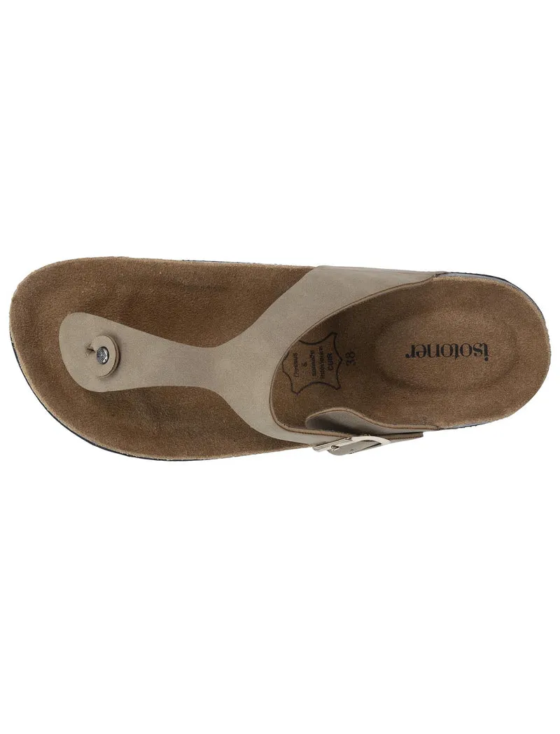 Sandales Tongs Femme bride Taupe