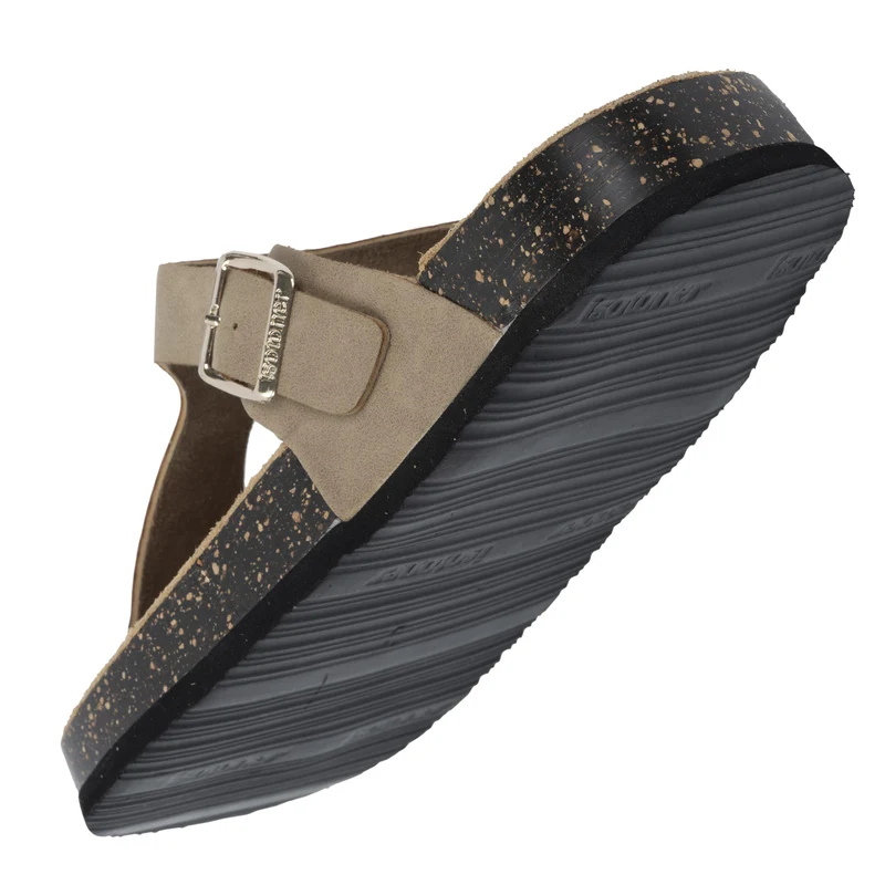 Sandales Tongs Femme bride Taupe