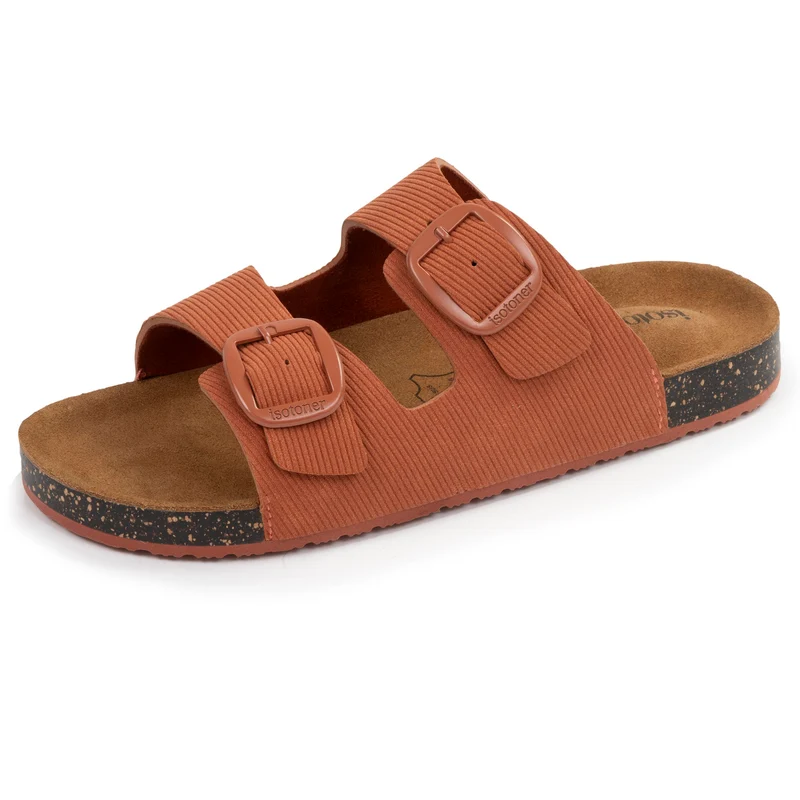Mules sandales Femme Double Bride Rouille
