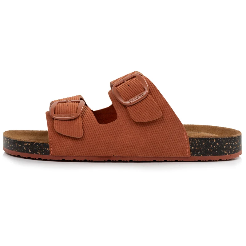 Mules sandales Femme Double Bride Rouille