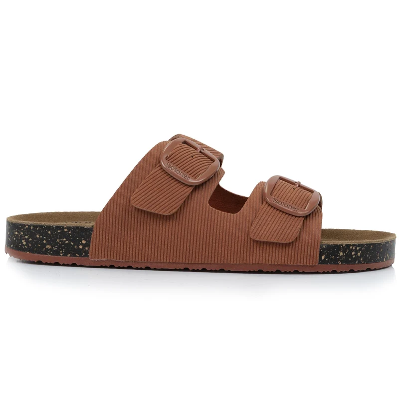 Mules sandales Femme Double Bride Rouille