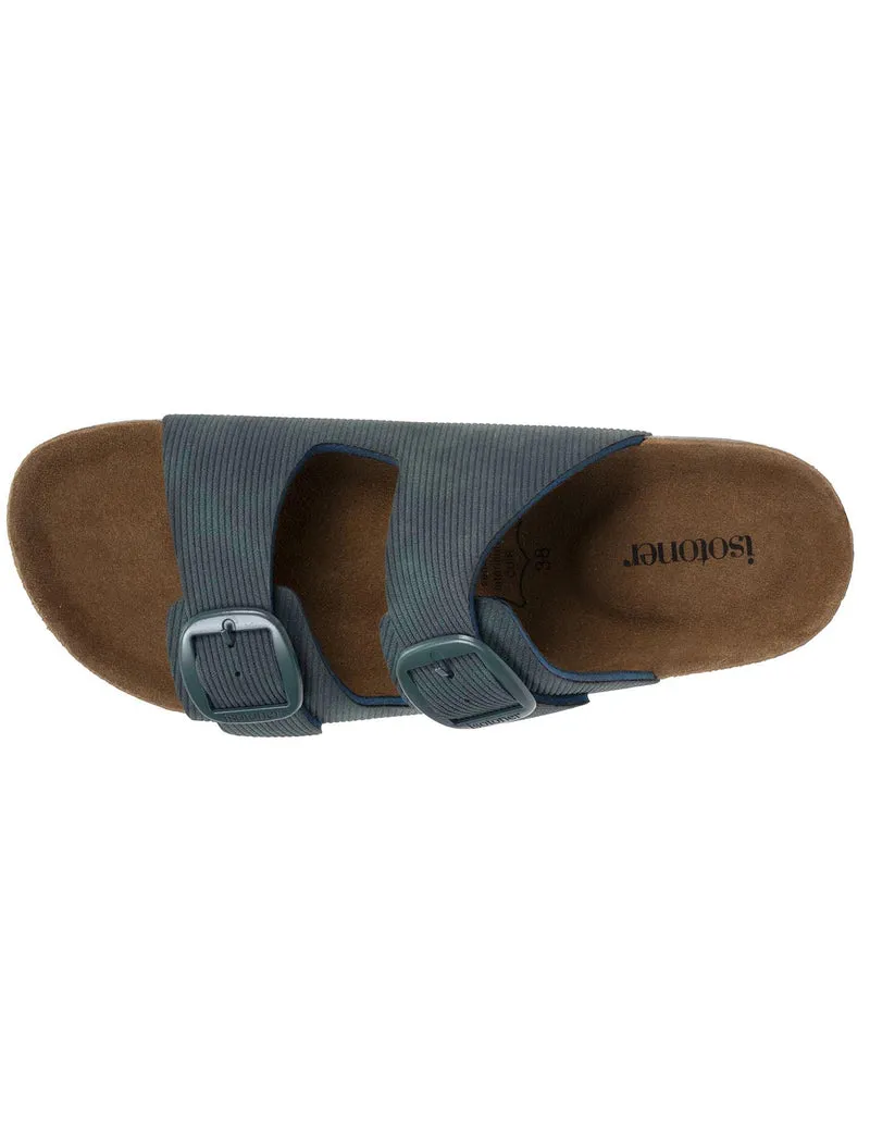 Mules sandales Femme Double Bride Bleu Canard