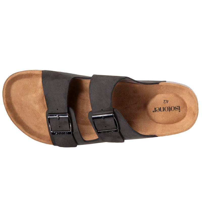 Mules sandales Homme double bride Gris