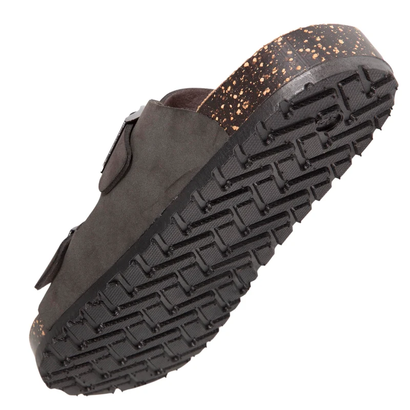 Mules sandales Homme double bride Gris
