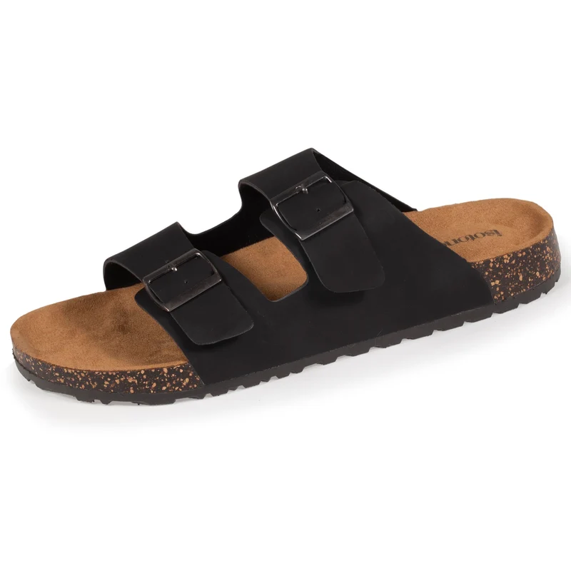 Mules sandales Homme double bride Noir