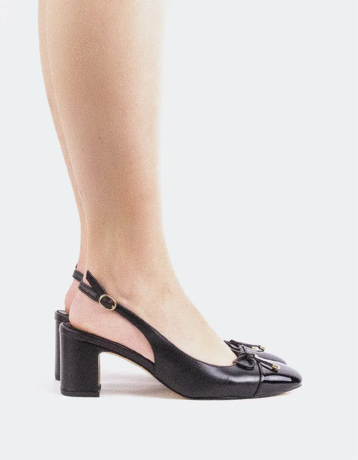 Floramae Black Leather