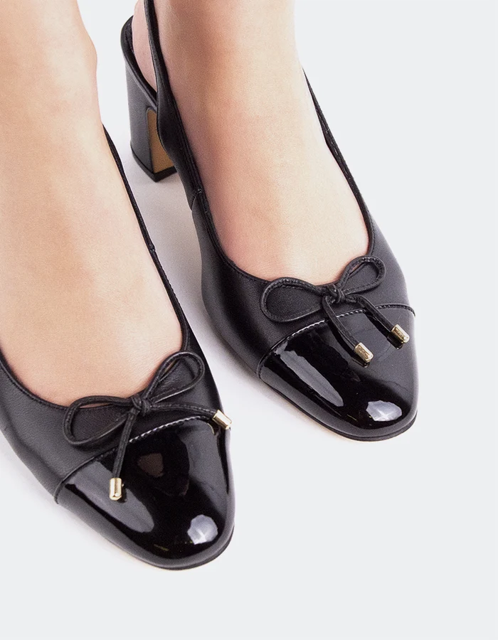 Floramae Black Leather