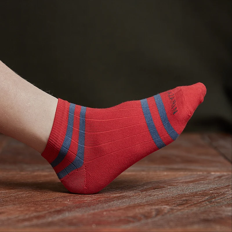 Socquettes | Rouge & Acier - Coton