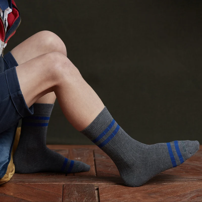 Chaussettes | Gris chiné & Roi - Coton