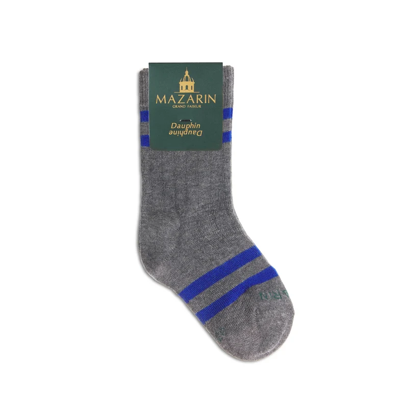 Chaussettes | Gris chiné & Roi - Coton