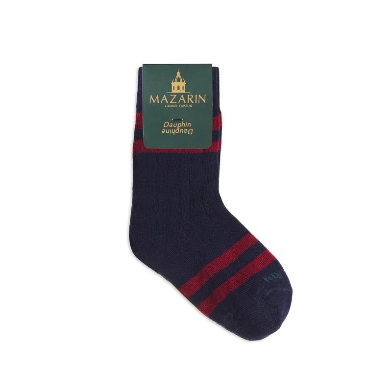 Chaussettes | Marine & Rouge foncé - Coton