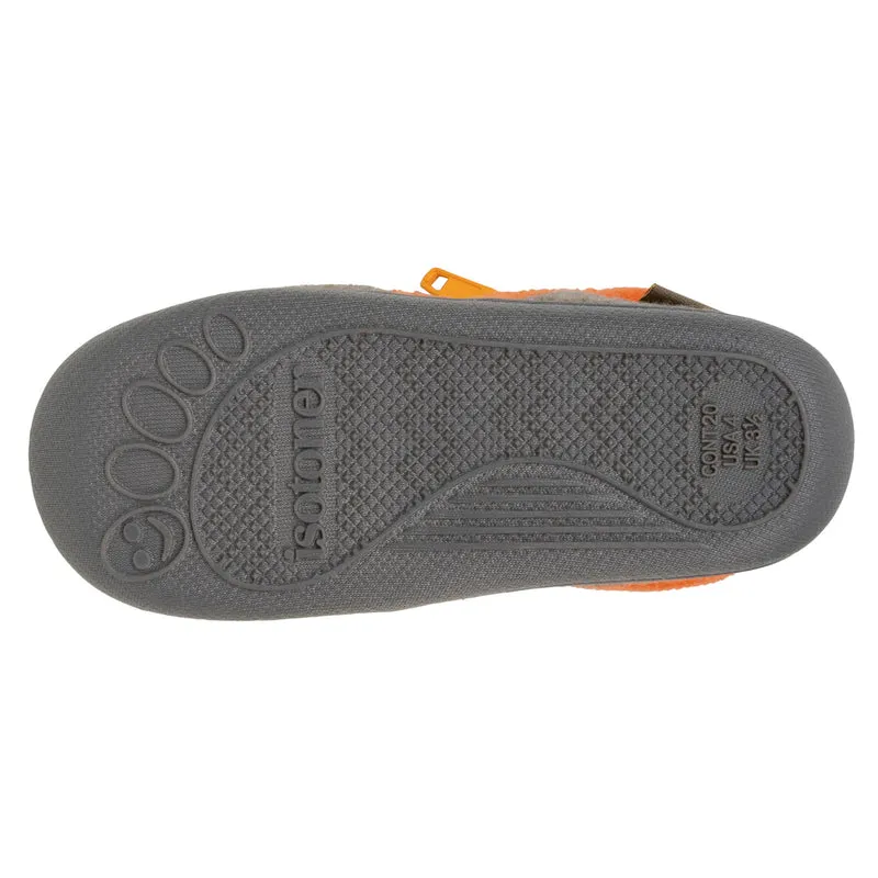 Chaussons bottillons zip Bébé Kaki chiné
