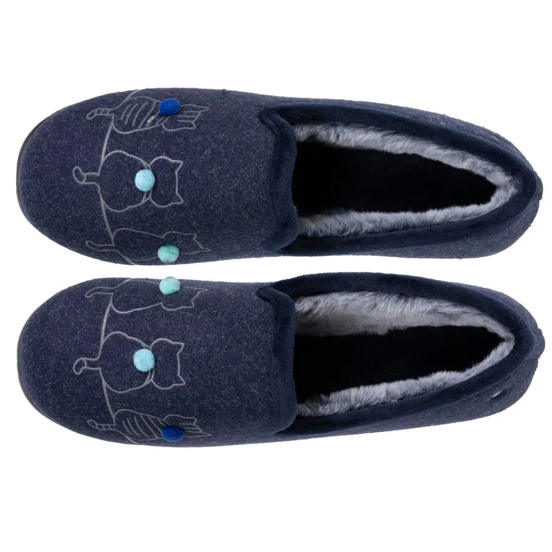 Chaussons slippers Femme Bleu