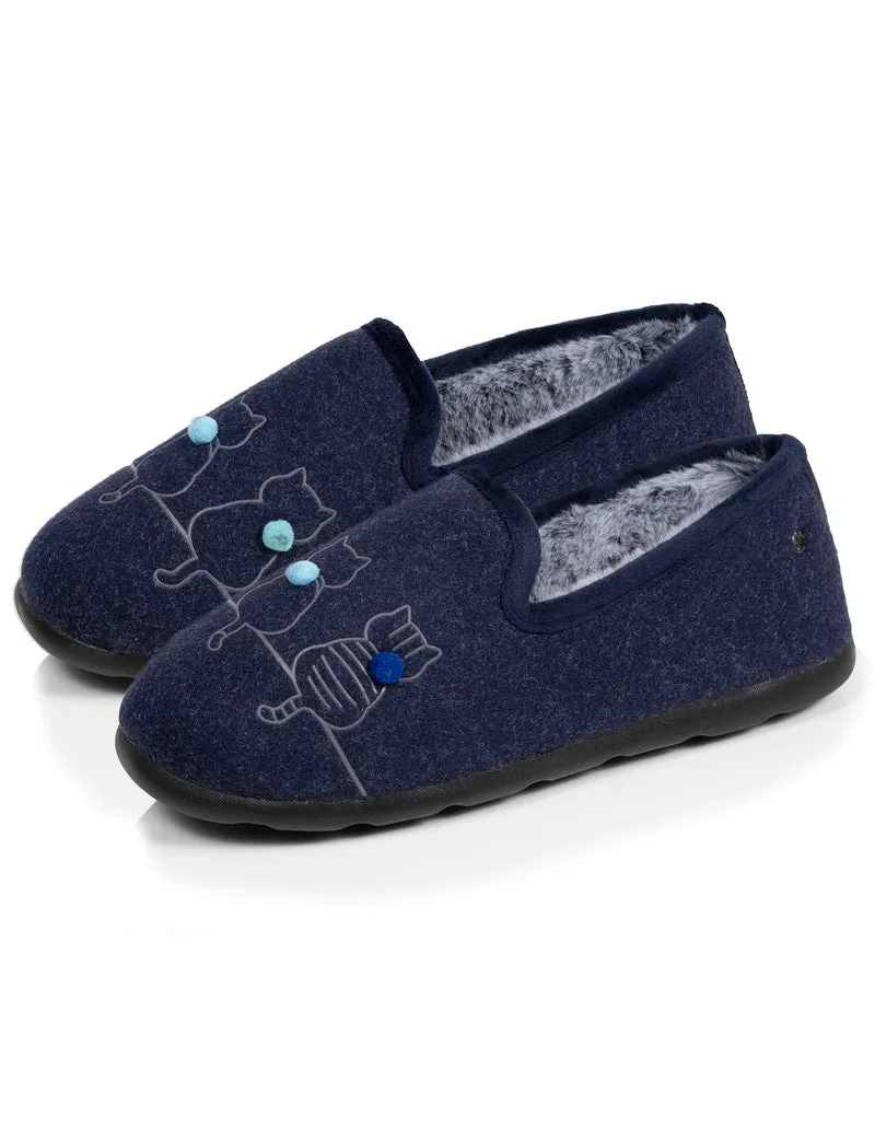 Chaussons slippers Femme Bleu
