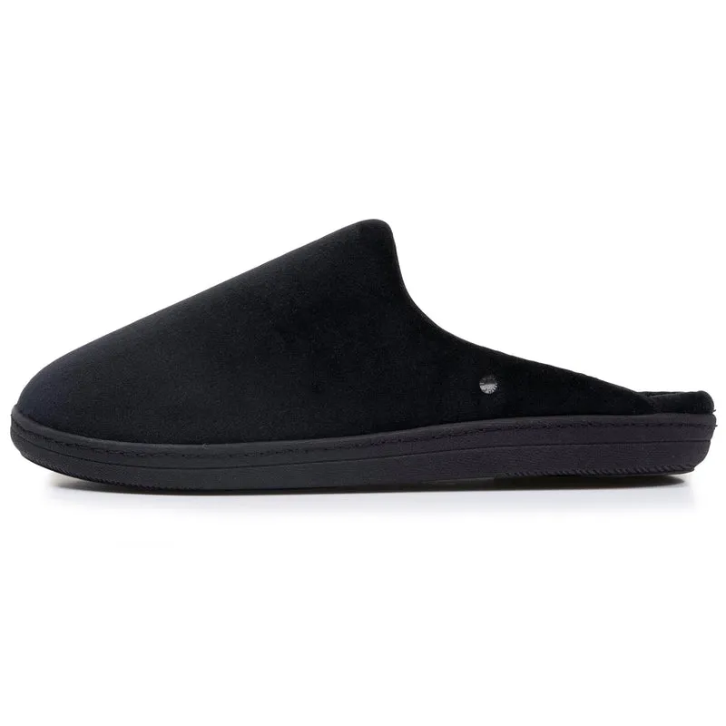 Chaussons mules Femme Noir intérieur rayures