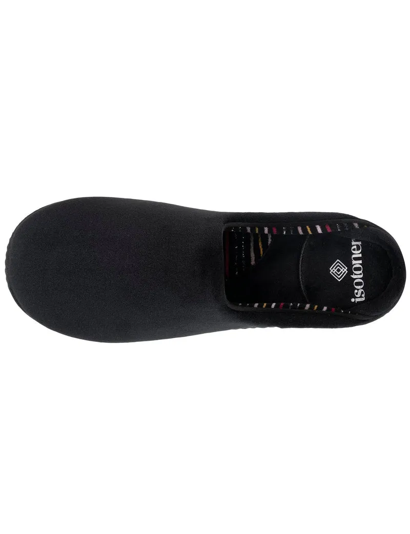 Chaussons mules Femme Noir intérieur rayures