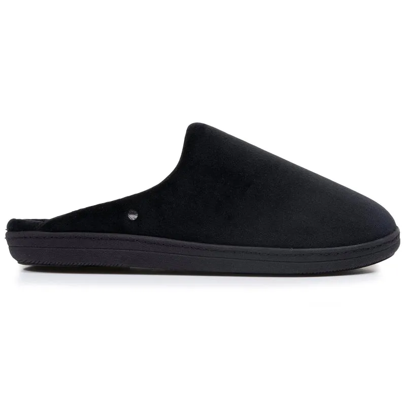 Chaussons mules Femme Noir intérieur rayures