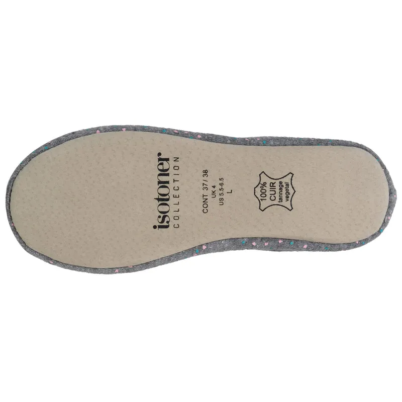 Chaussons ballerines Femme Grand Nœud Gris chiné