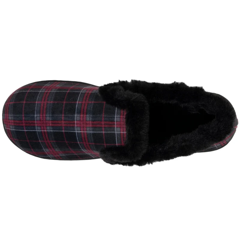 Chaussons charentaises Femme Tartan Bordeaux