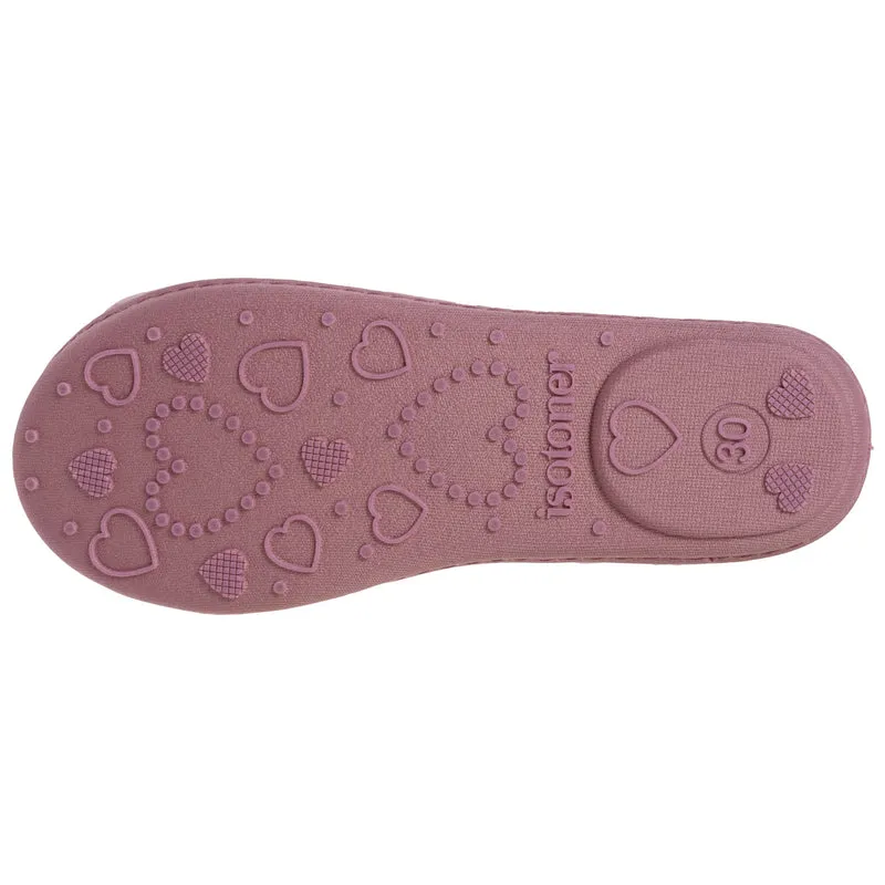 Chaussons ballerines Enfant velours Rose Chat