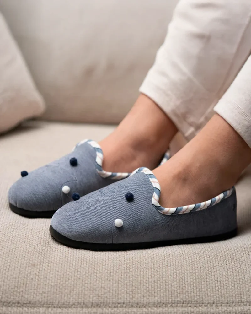 Chaussons slippers Femme Bleu denim
