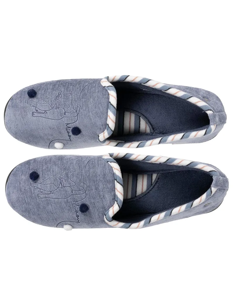 Chaussons slippers Femme Bleu denim