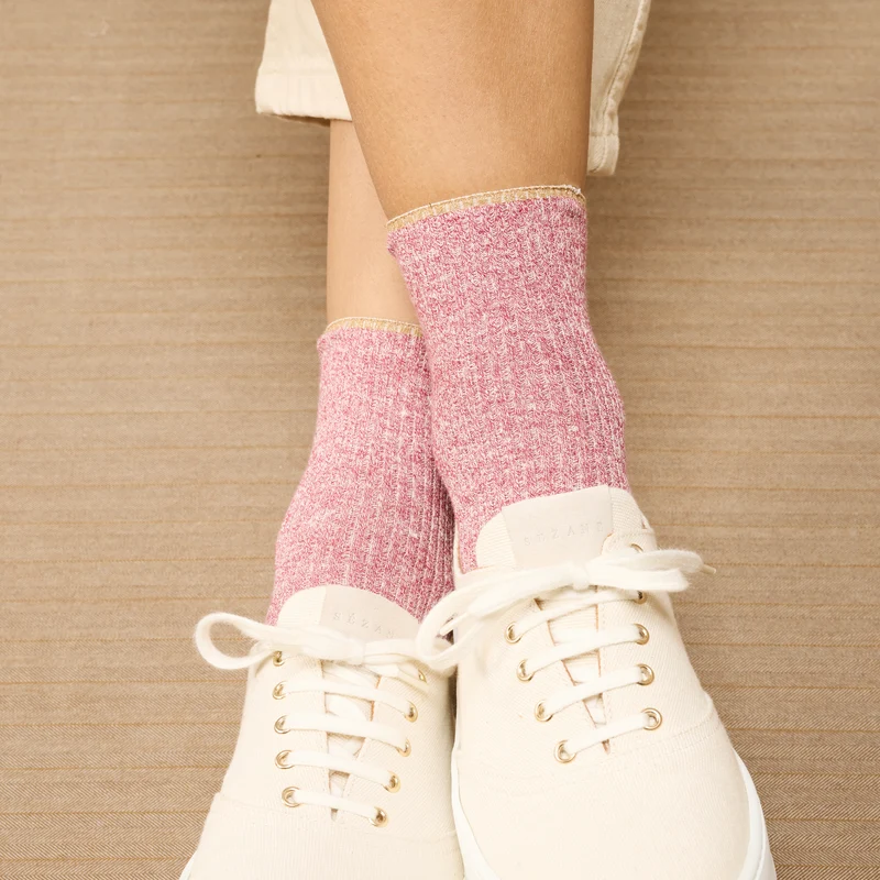 Socquettes | Rouge - Lin & Coton
