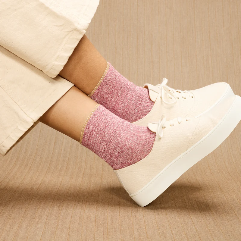 Socquettes | Rouge - Lin & Coton