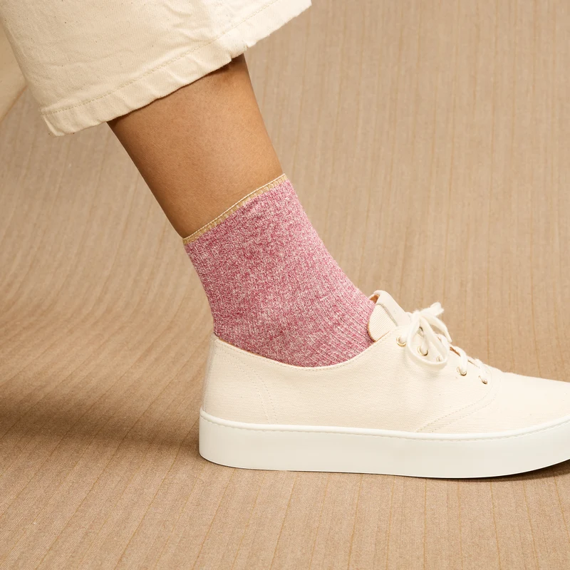 Socquettes | Rouge - Lin & Coton
