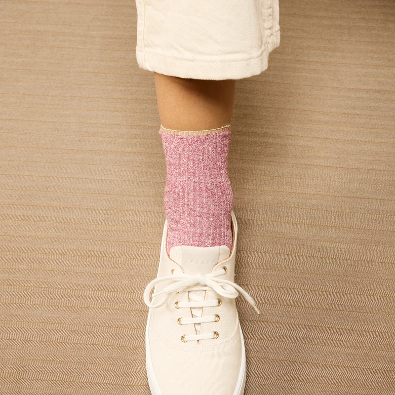 Socquettes | Rouge - Lin & Coton