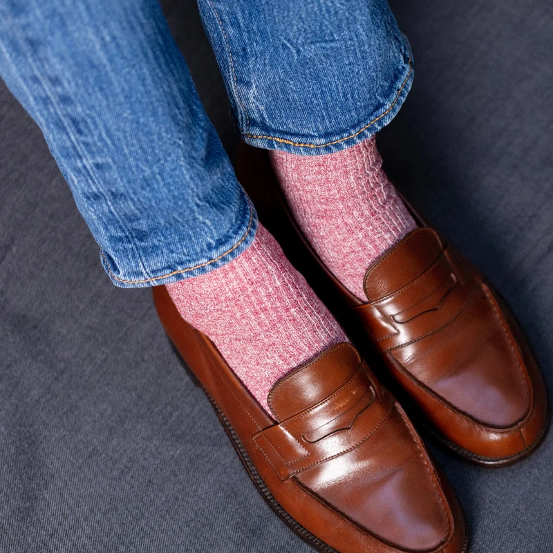 Socquettes | Rouge - Lin & Coton
