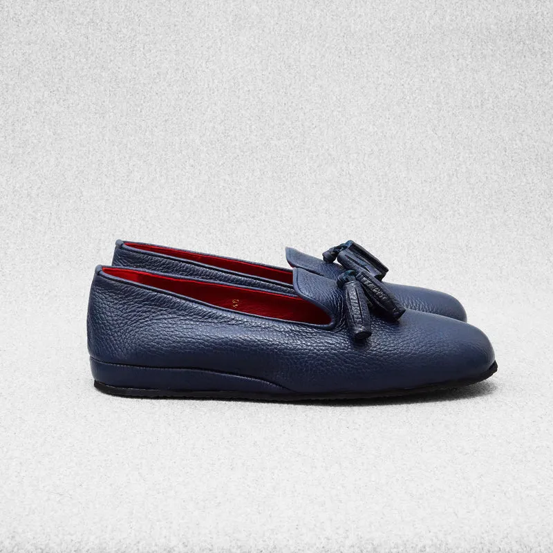 Chaussons Bleu marine - Cuir grainé