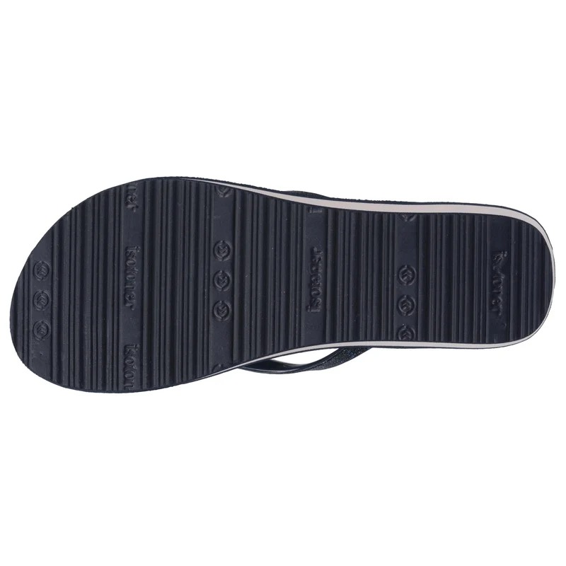 Tongs Femme imprimé floral talon Marine