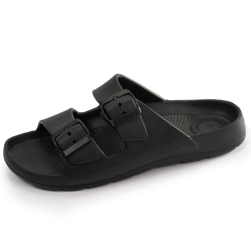 Mules claquettes Femme ajustable Noir