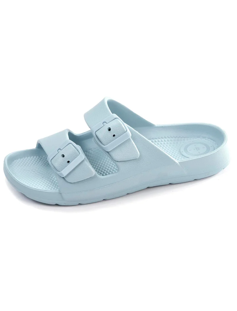 Mules claquettes Femme ajustable Bleu clair