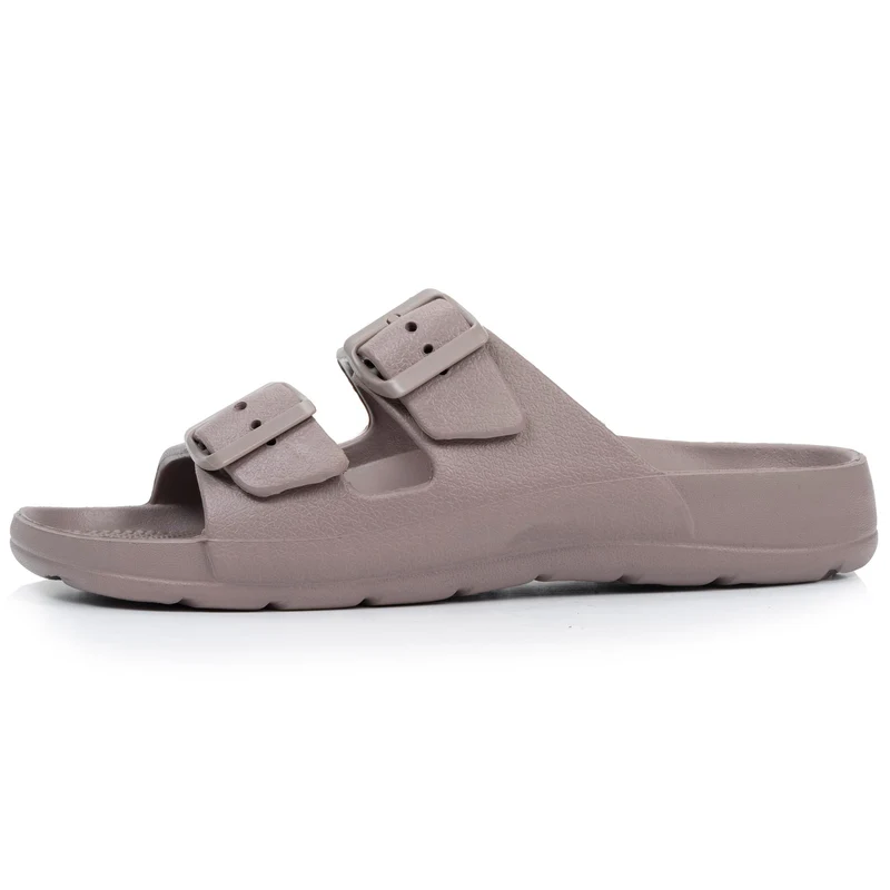 Mules claquettes Femme ajustable Taupe