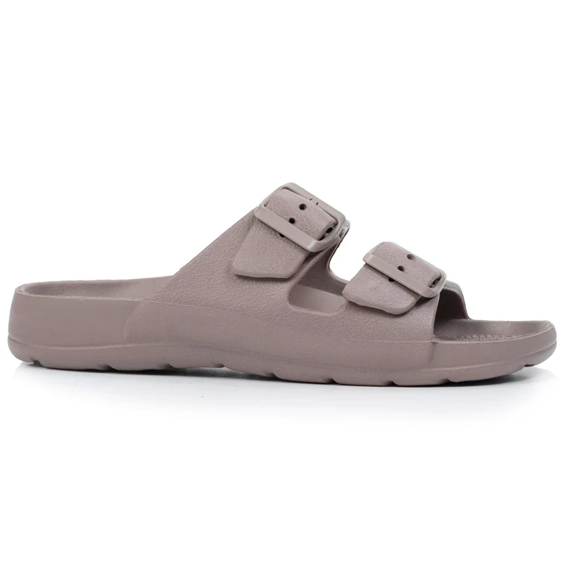 Mules claquettes Femme ajustable Taupe