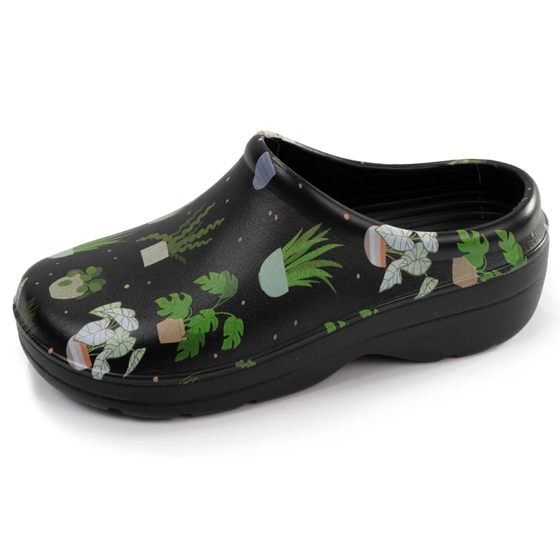 Sabots de jardin Femme Noir Plante