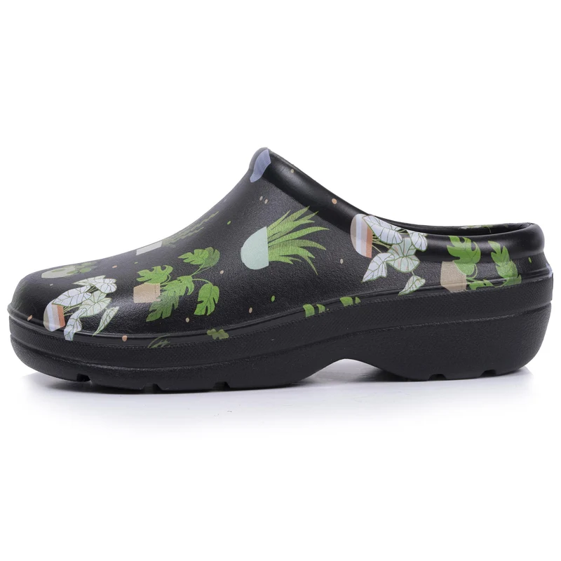 Sabots de jardin Femme Noir Plante